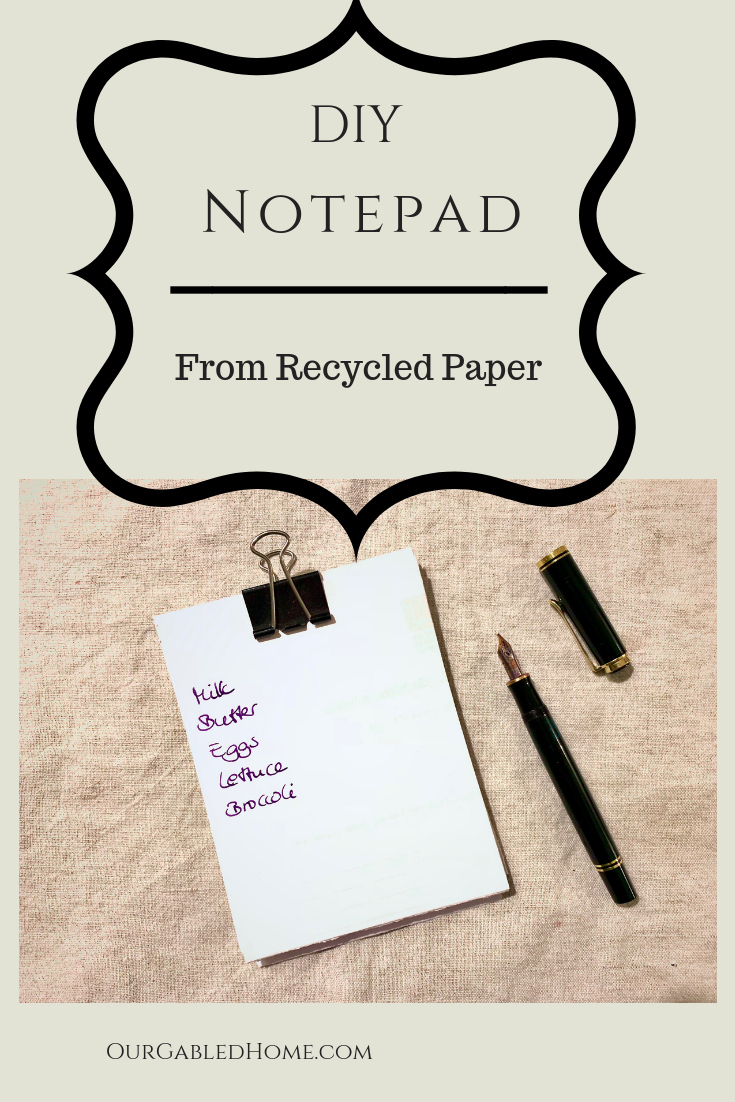 DIY Notepad from Recycled Paper