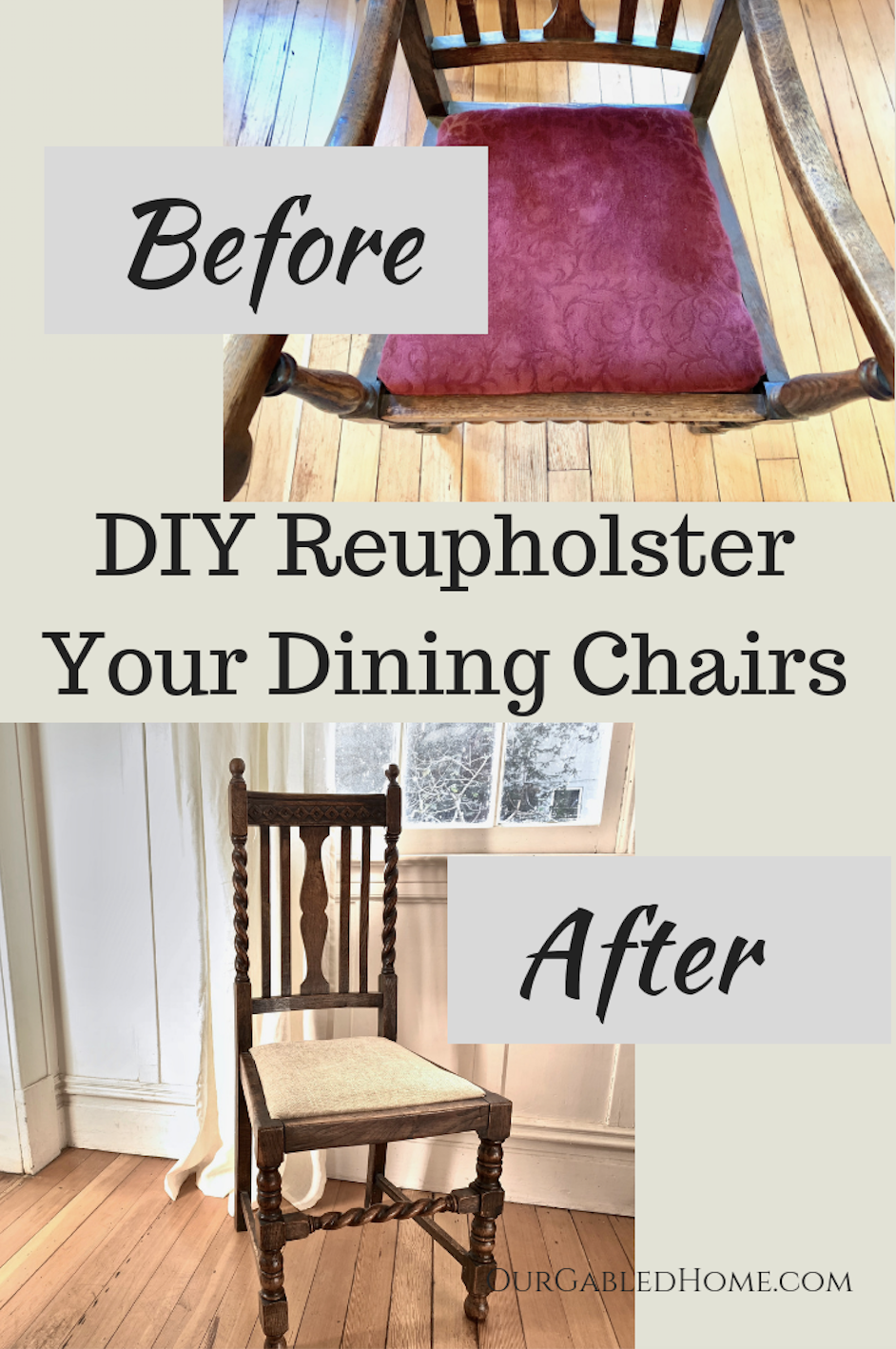 DIY Reupholstering Dining Chairs