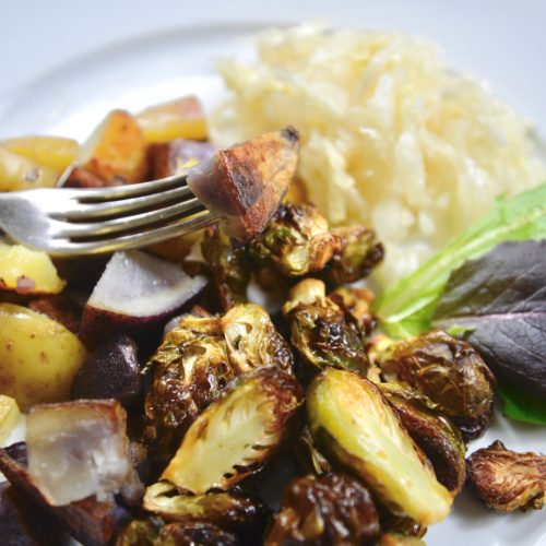 camel fat roasted vegetables and potatoes