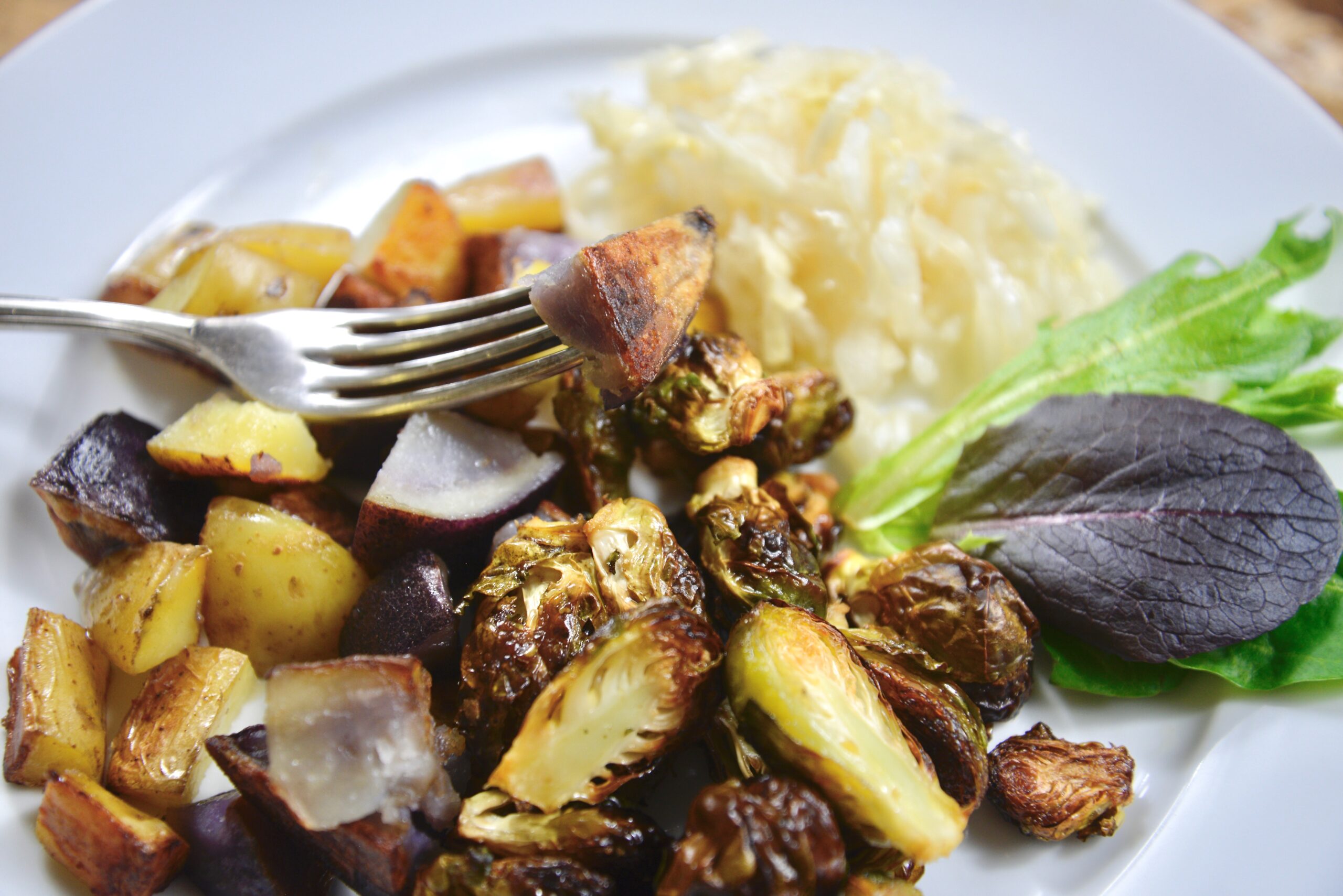 Camel Hump Fat Roasted Potatoes & Brussel Sprouts