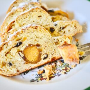 slices of German Christmas bread on plate