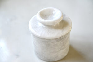 marble French butter storage crock