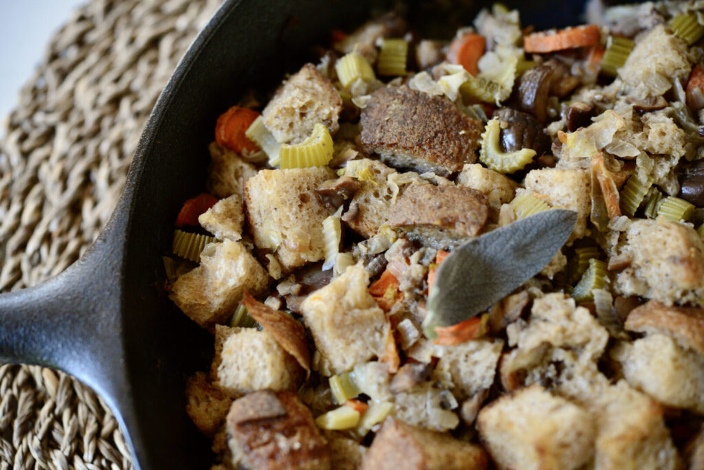 stuffing in cast iron skillet