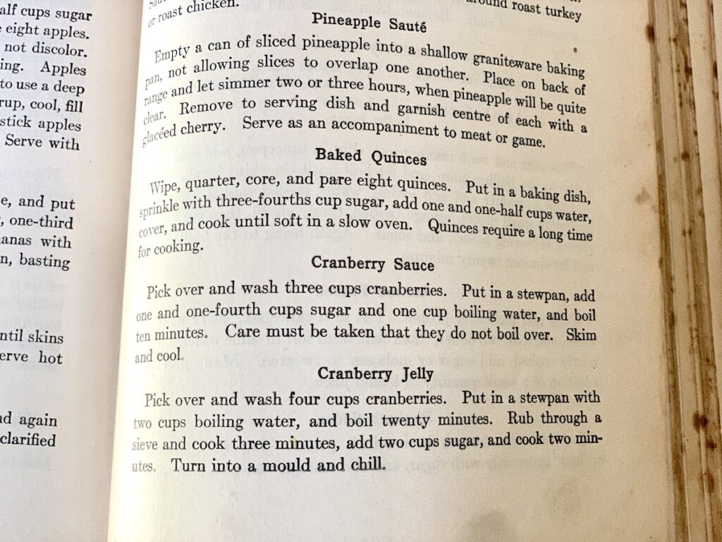 Boston Cooking School Cook Book Cranberry sauce recipe