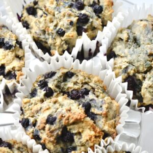Gluten free sourdough blueberry muffins