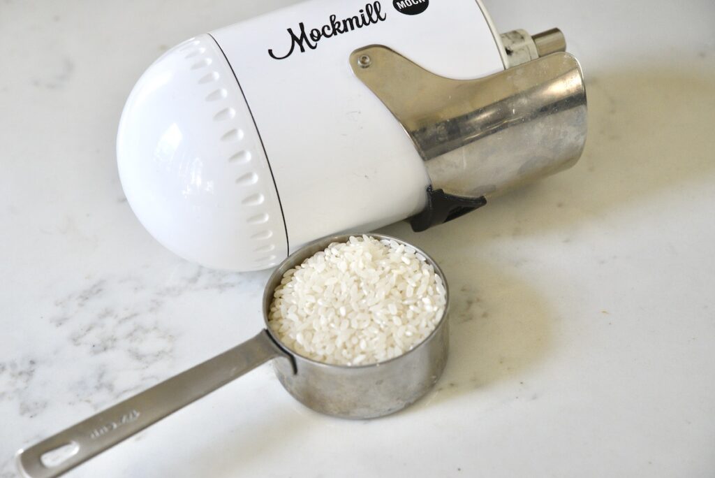 Mockmill attachment and white rice