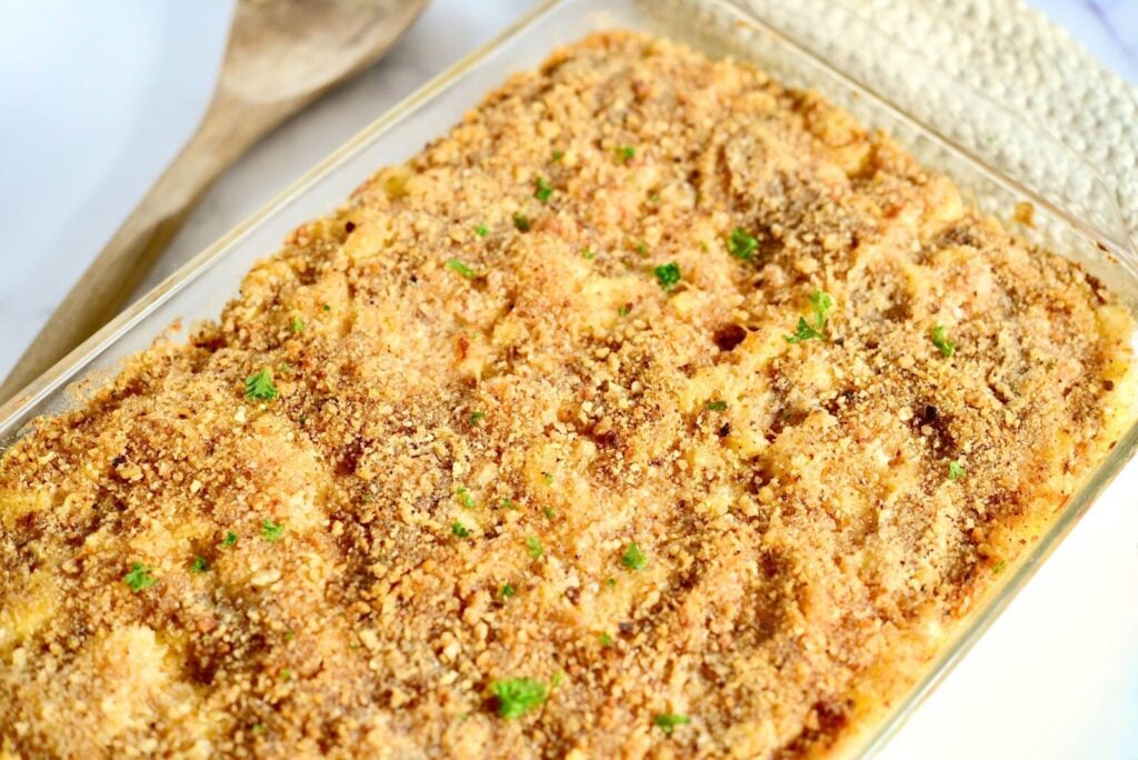 Schinkennudeln with golden parmesan breadcrumb crust