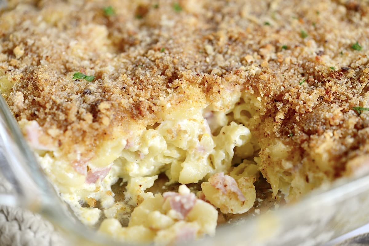 Schinkennudeln with golden parmesan breadcrumb crust