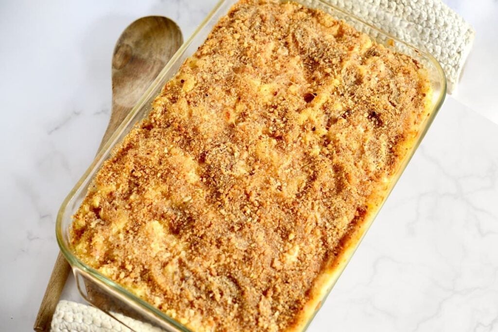 Schinkennudeln with golden parmesan breadcrumb crust