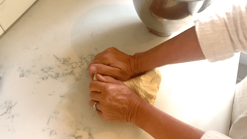 kneading yeast dough 