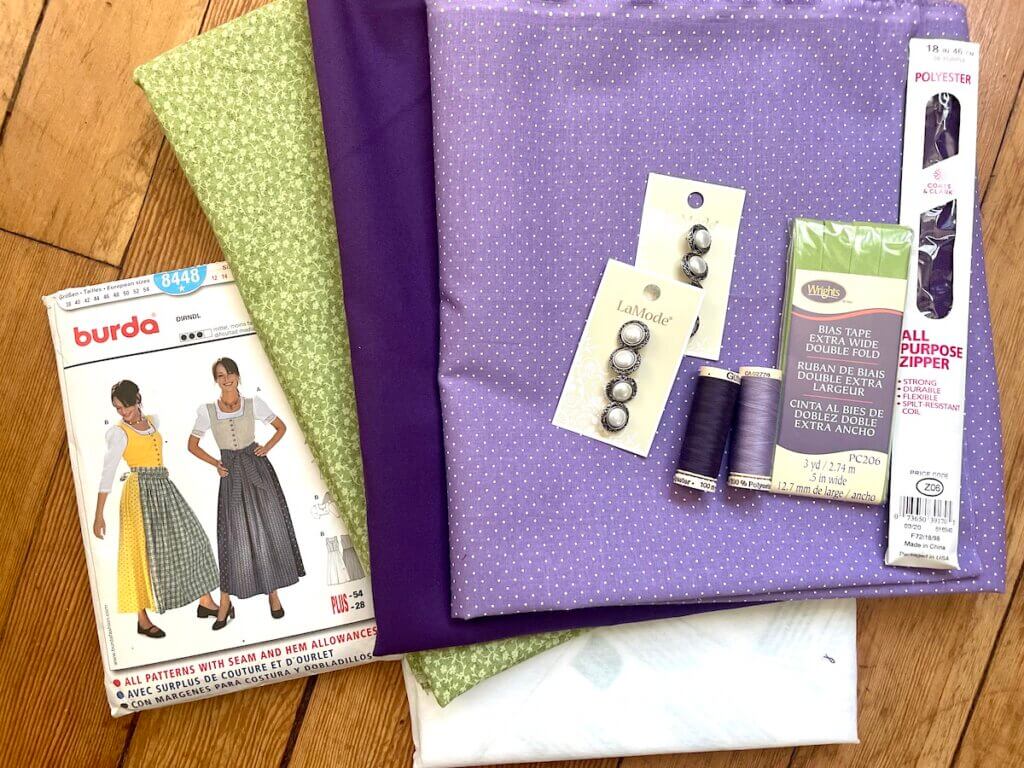 items for sewing a dirndl