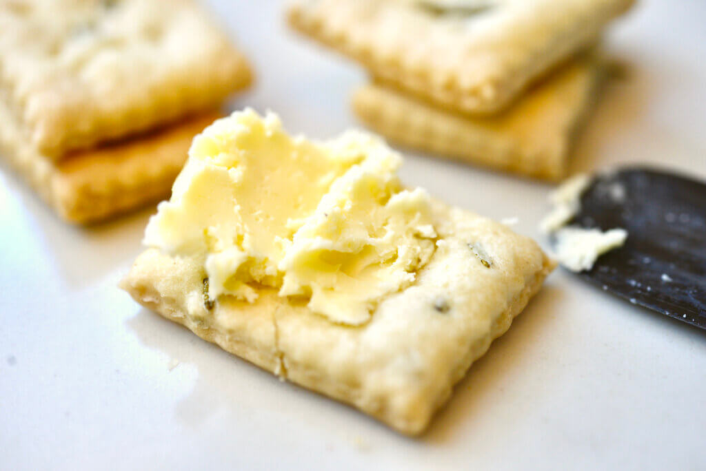 sourdough crackers with cultured butter
