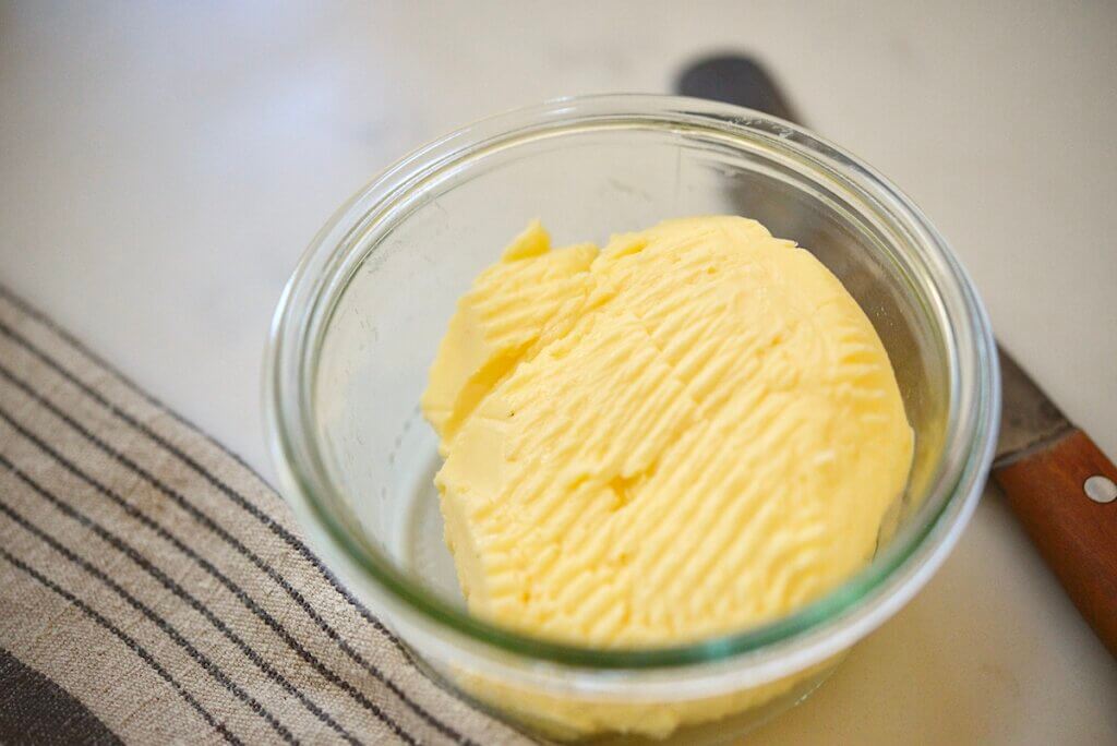 homemade cultured butter in a glass jar