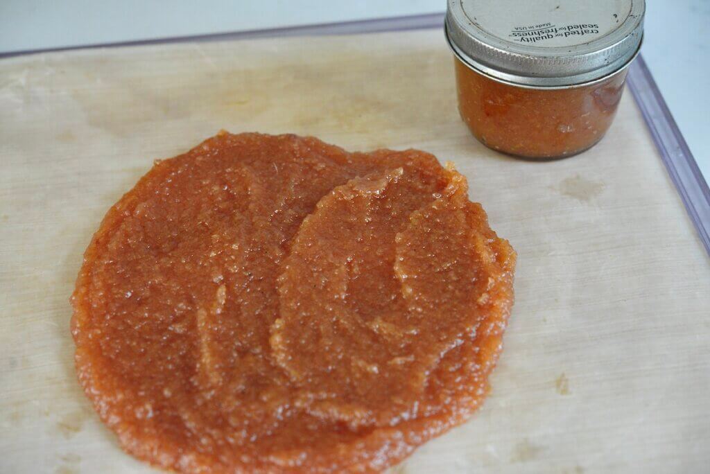 quince paste on dehydrator tray