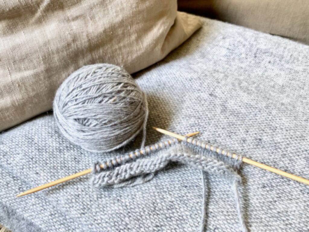 yarn and knitting in cozy home