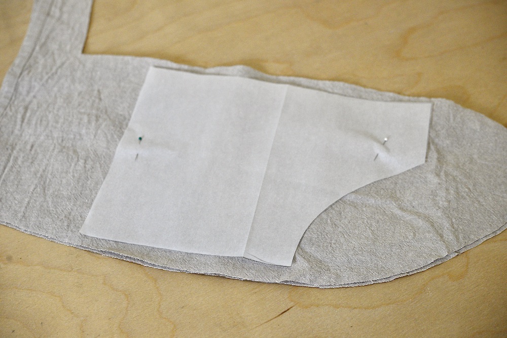 pocket pattern on fabric 