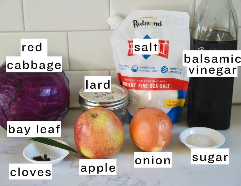 ingredients for German Rotkohl