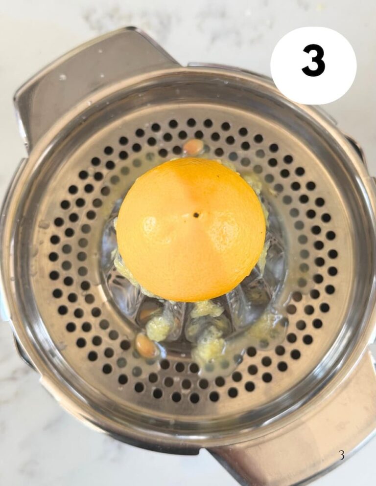 lemon half in citrus juicer