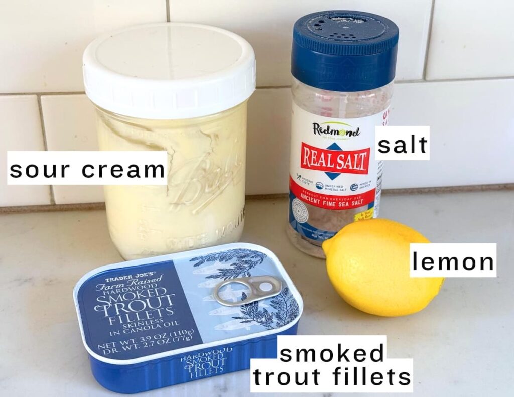 ingredients for trout spread